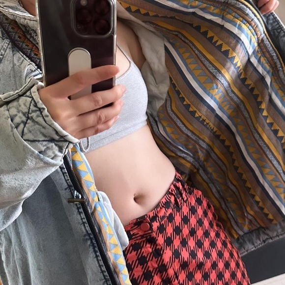 QUILTED ACID DENIM COAT/JACKET - Picture 2 of 4